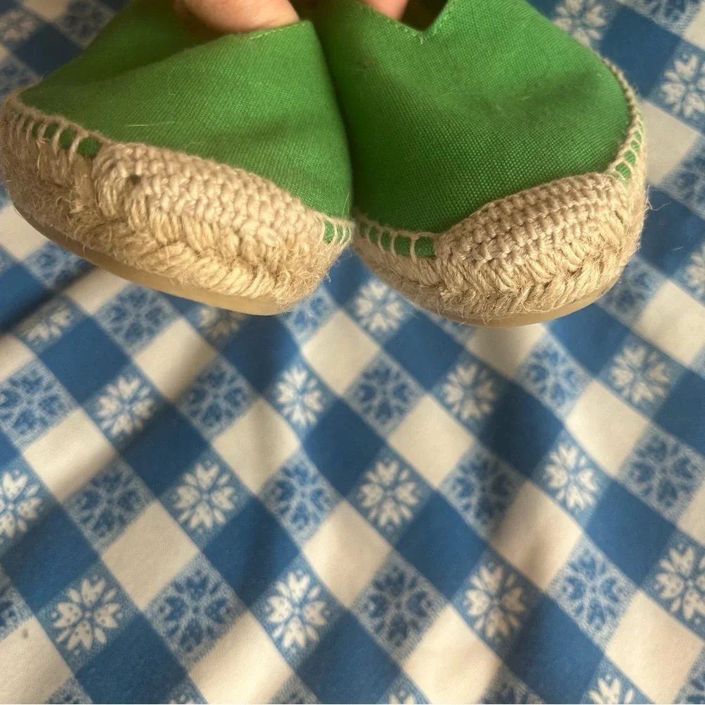 Castaner Green Canvas Espadrille Wedges